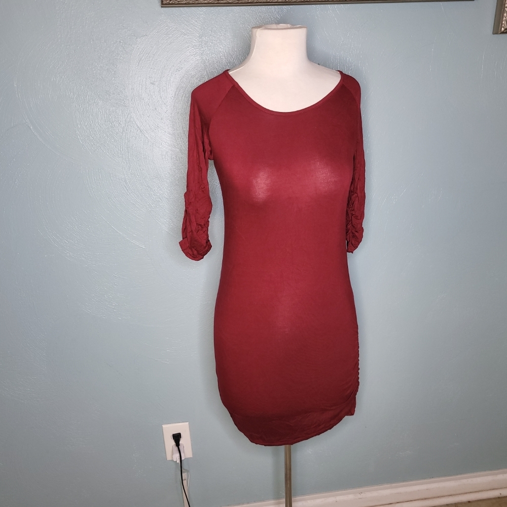 Zenana Premium Burgundy Fit Scratchable Dress